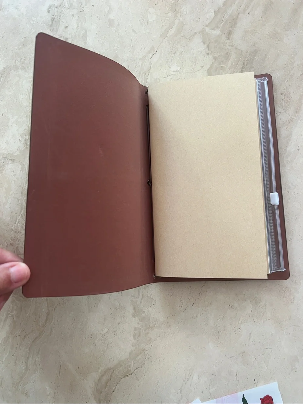 Leather Notebook, Refillable Notepaper Travel Journal Planner 5”x8”